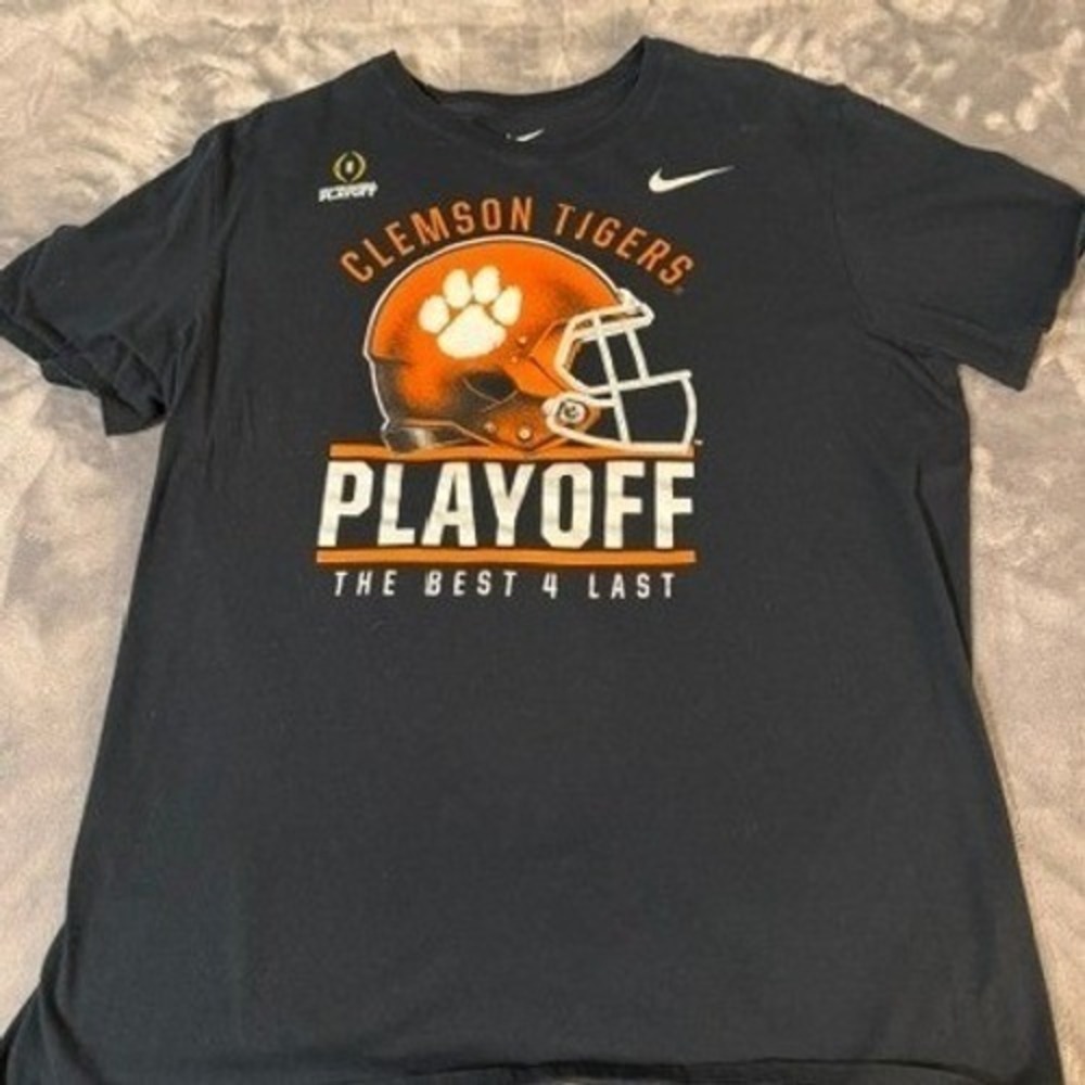Clemson Tigers Nike T-Shirt Mens XL Black NCAA Football Playoff EUC